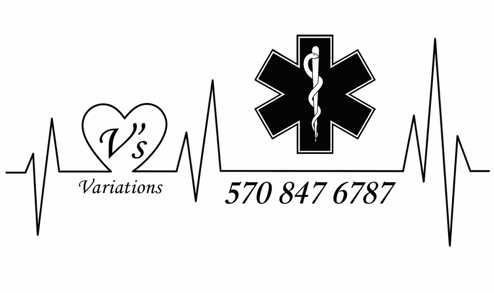 Vee's Variations heartbeat logo
